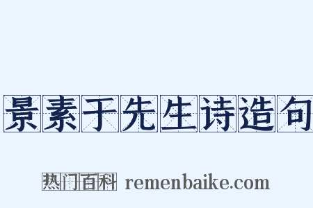 景素于先生诗造句是什么意思的图片